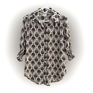 Finley Medallion Print Elbow Sleeve Blouse Size Small